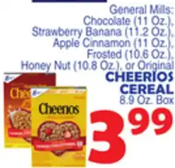 Bravo Supermarkets CHEERIOS CEREAL 8.9 Oz. Box offer