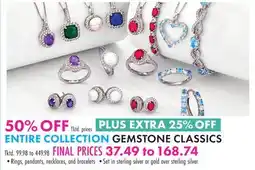 Boscov's ENTIRE COLLECTION GEMSTONE CLASSICS offer