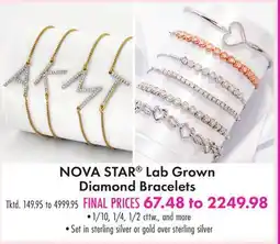 Boscov's NOVA STAR Lab Grown Diamond Bracelets offer