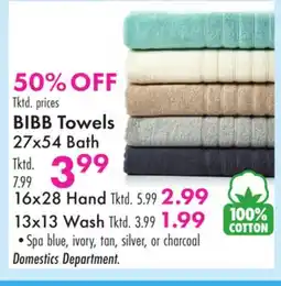 Boscov's BIBB Towels 27x54 Bath offer