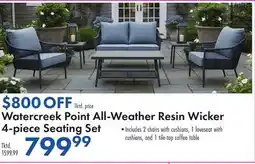 Boscov's Watercreek Point All-Weather Resin Wicker 4-piece Seating Set offer