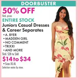 Boscov's Juniors Casual Dresses & Career Separates offer