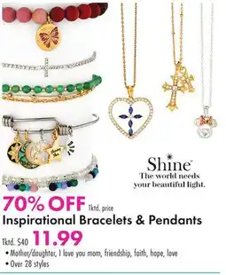 Boscov's Inspirational Bracelets & Pendants offer