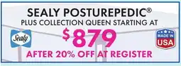 Boscov's SEALY POSTUREPEDIC PLUS COLLECTION QUEEN offer