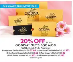 Boscov's GODIVA GIFTS FOR MOM offer