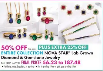 Boscov's ENTIRE COLLECTION NOVA STAR Lab Grown Diamond & Gemstone Jewelry offer