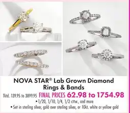 Boscov's NOVA STAR Lab Grown Diamond Rings & Bands offer