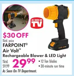 Boscov's FARPOINT Air Volt Rechargeable Blower & LED Light offer