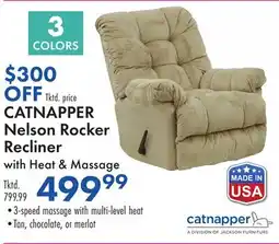 Boscov's CATNAPPER Nelson Rocker Recliner with Heat & Massage offer