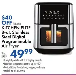 Boscov's KITCHEN ELITE 8-qt. Stainless Steel Digital Programmable Air Fryer offer