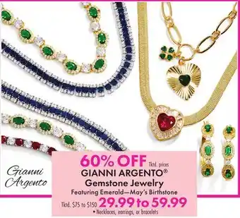 Boscov's GIANNI ARGENTO Gemstone Jewelry offer