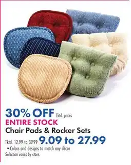 Boscov's Chair Pads & Rocker Sets offer