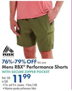 Boscov's Mens RBX Performance Shorts offer