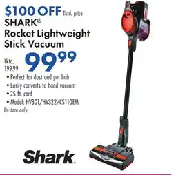 Boscov's SHARK Rocket Lightweight Stick Vacuum offer