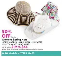 Boscov's Womens Spring Hats offer