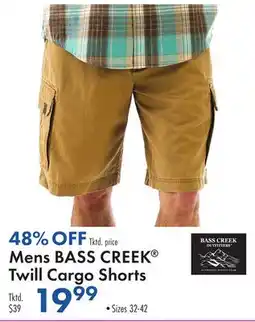 Boscov's Mens BASS CREEK Twill Cargo Shorts offer