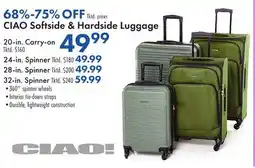 Boscov's CIAO Softside & Hardside Luggage offer
