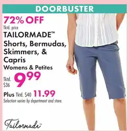 Boscov's TAILORMADE Shorts, Bermudas, Skimmers, & Capris offer