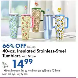 Boscov's 40-oz. Insulated Stainless-Steel Tumblers with Straw offer