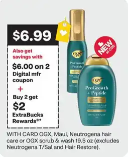 CVS OGX, Maui, Neutrogena hair care or OGX scrub & wash offer