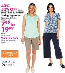 Boscov's HASTING & SMITH Spring Separates offer