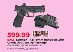 Runnings Echelon 4.5 9mm Handgun with Green Dot Gear Up Package offer