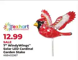 Runnings Exhart 7 WindyWings Solar LED Cardinal Garden Stake offer