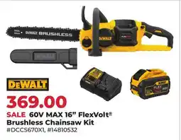 Runnings 60V MAX 16 FlexVolt Brushless Chainsaw Kit offer