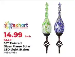 Runnings 36 Twisted Glass Flame Solar LED Light Stakes offer