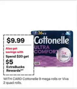 CVS Cottonelle 9 mega rolls or Viva 2 quad rolls offer