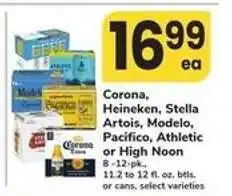 Safeway Corona, Heineken, Stella Artois, Modelo, Pacifico, Athletic or High Noon offer