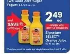 Safeway Signature Select Orange Juice offer