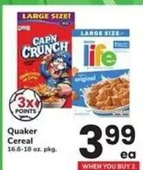 Safeway Quaker Cereal offer