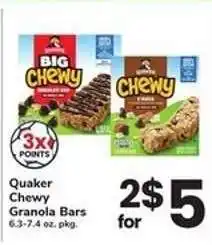 Safeway Quaker Chewy Granola Bars offer