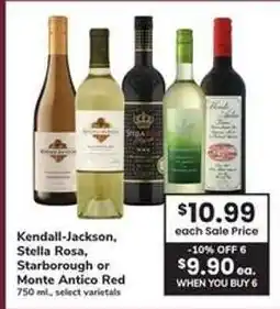 Safeway Kendall-Jackson, Stella Rosa, Starborough or Monte Antico Red offer