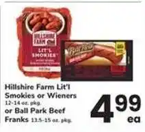 Safeway Hillshire Farm Lit'l Smokies or Wieners offer