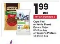 Safeway Cape Cod or Kettle Brand Potato Chips or Snyder's Pretzels offer