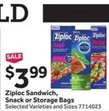 Stop&Shop Ziploc Sandwich, Snack or Storage Bags offer