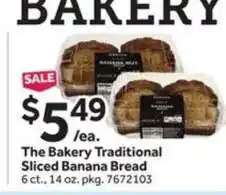Stop&Shop The Bakery Traditional Sliced Banana Bread offer