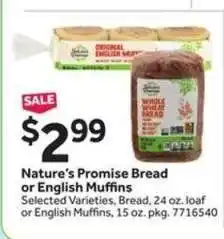 Stop&Shop Nature’s Promise Bread or English Muffins offer