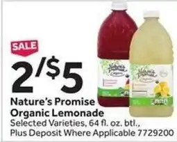 Stop&Shop Nature's Promise Organic Lemonade offer