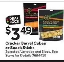 Stop&Shop Cracker Barrel Cubes or Snack Sticks offer