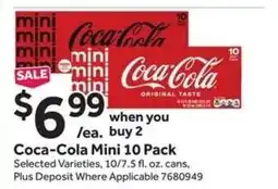 Stop&Shop Coca-Cola Mini 10 Pack offer