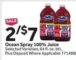 Stop&Shop Ocean Spray 100% Juice offer
