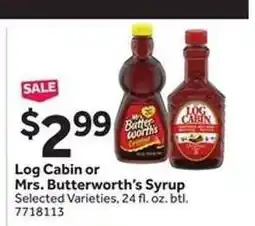 Stop&Shop Log Cabin or Mrs. Butterworth's Syrup offer