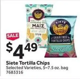 Stop&Shop Siete Tortilla Chips offer