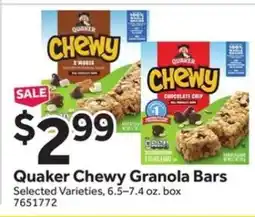 Stop&Shop Quaker Chewy Granola Bars offer