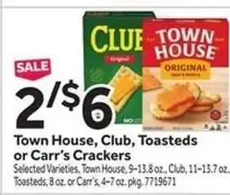 Stop&Shop Town House, Club, Toasteds or Carr’s Crackers offer