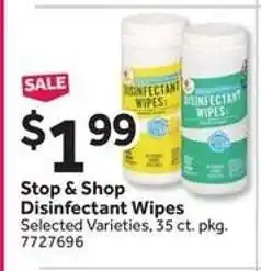 Stop&Shop Stop & Shop Disinfectant Wipes offer