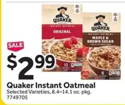 Stop&Shop Quaker Instant Oatmeal offer